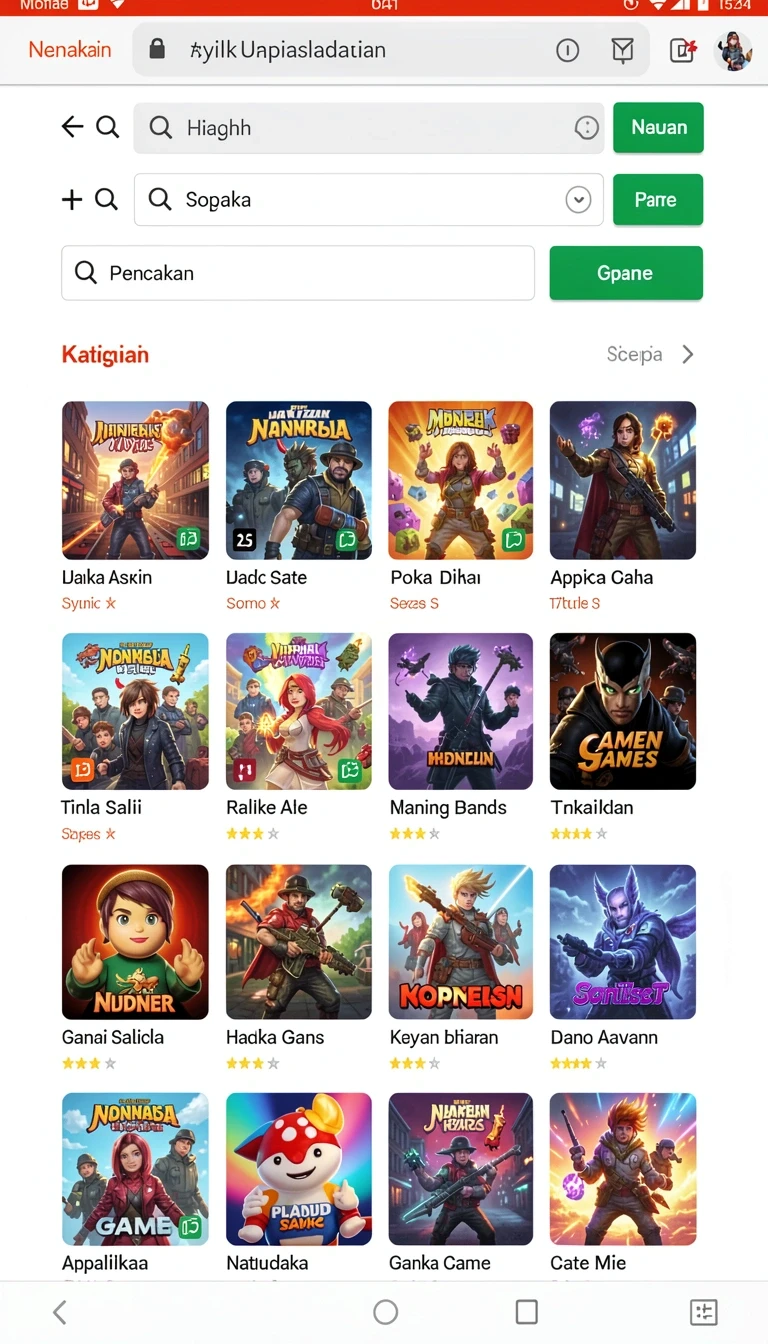 Cuplikan layar menu unduhan sapitoto untuk perangkat Android